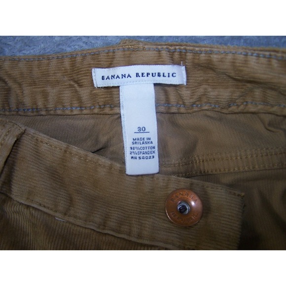 Banana Republic Pants Men's 33X30 (Tag 30) Brown Flat Front Corduroy Pima Cotton - Picture 7 of 12